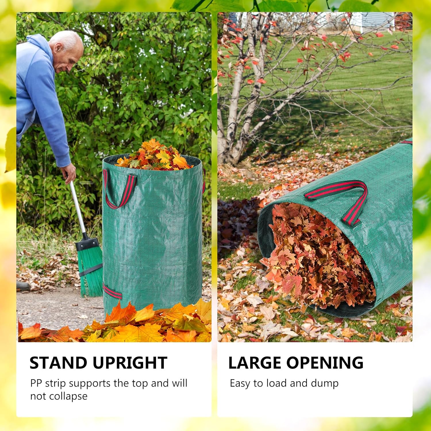 Thumbnail 3 de Heavy Duty Garden Waste Bags with Handles (2x 500L + 1x 120L) – Reusable Waterproof Yard Sack