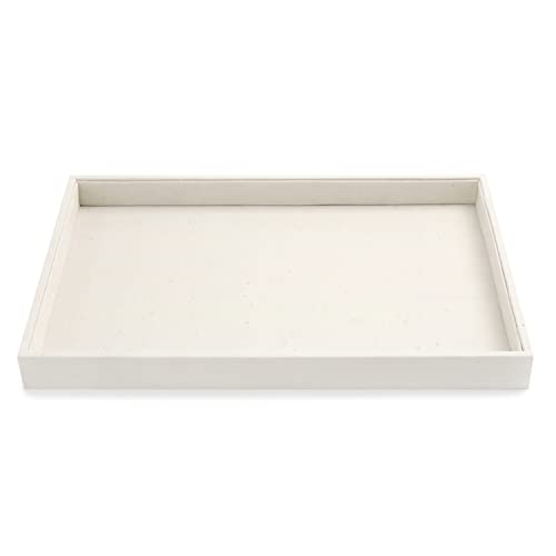 Papten Plateau À Bijoux Empilable en Toile de Lin Beige 35×24×3 cm