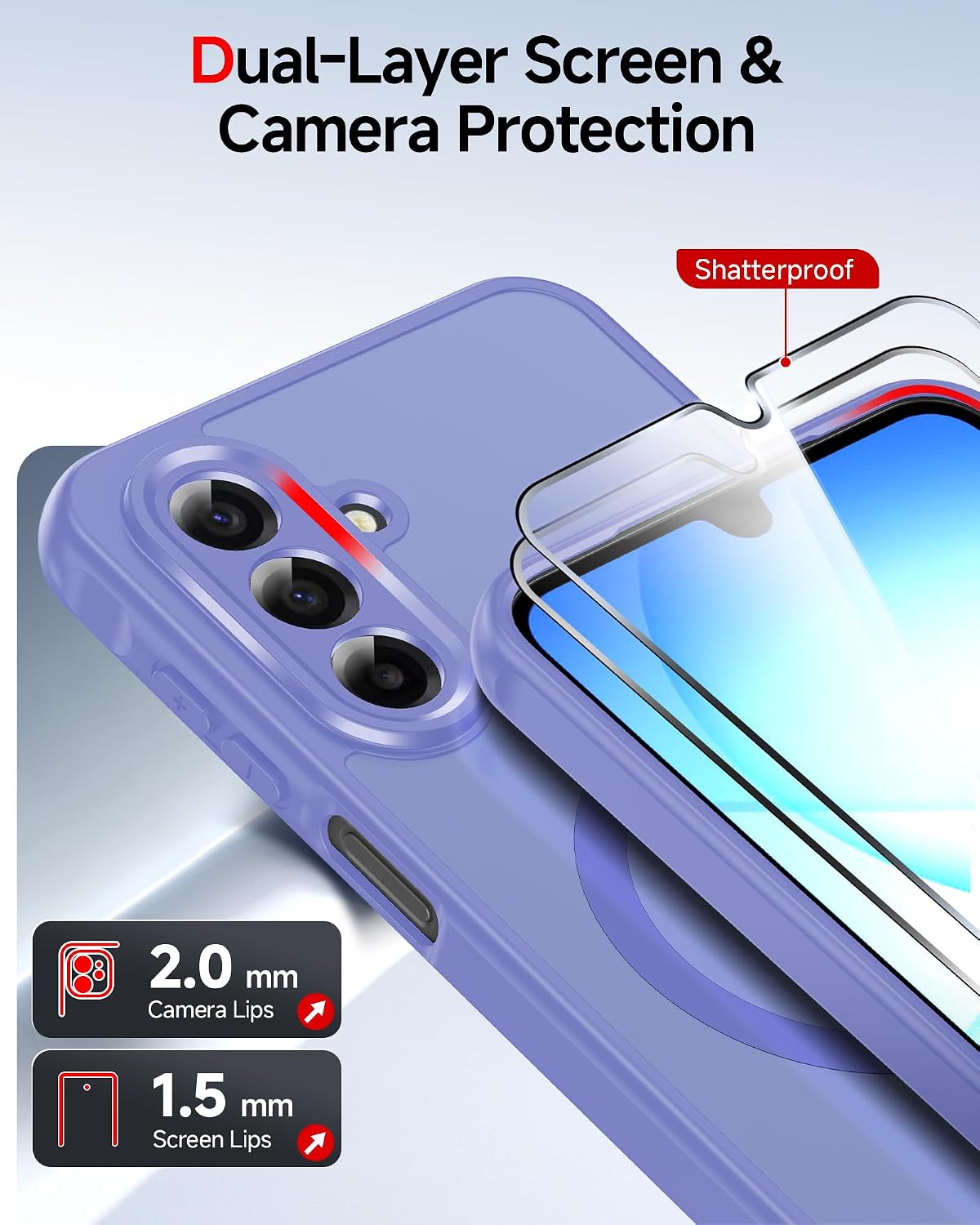Thumbnail 4 de LeYi Galaxy A17 Magnetic Case 2 Pack