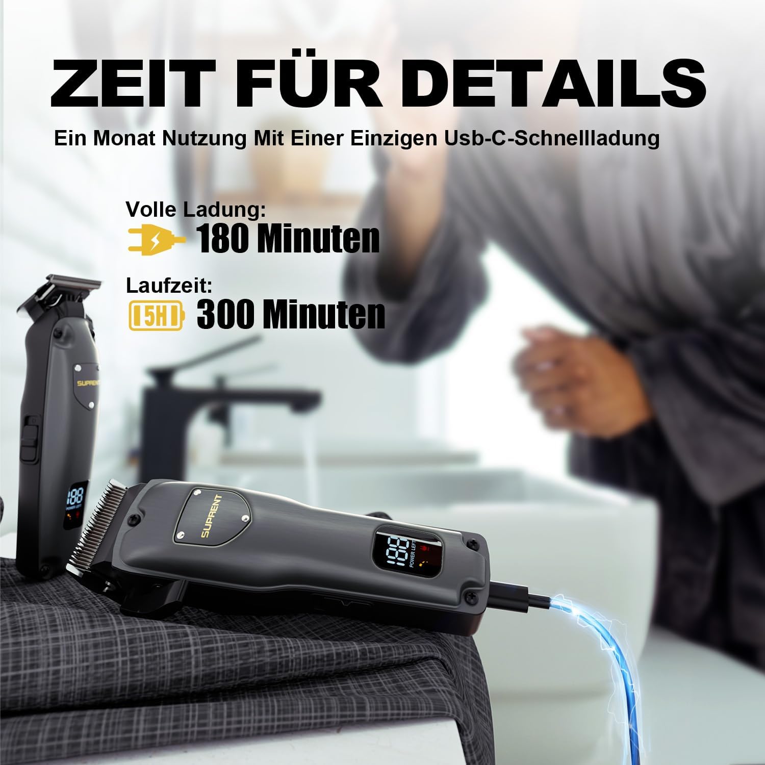 Thumbnail 6 de SUPRENT Haarschneidemaschine 2500mAh ✂