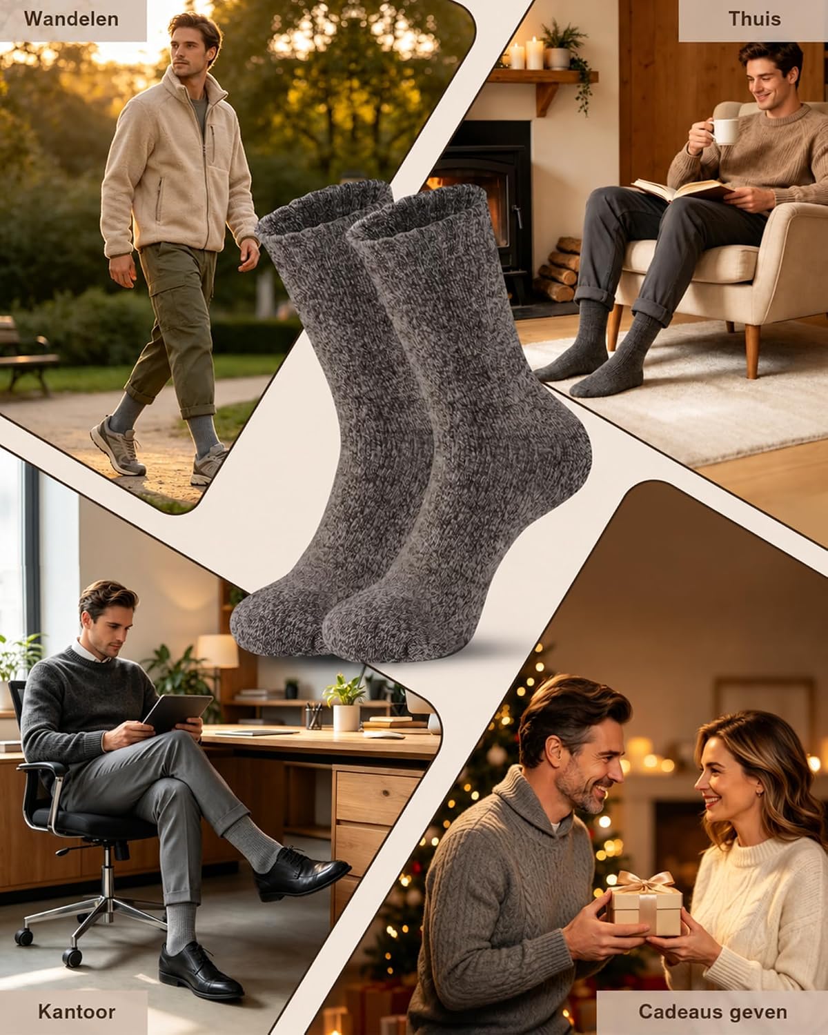 Detalle 2 de SockWaddles thermosokken heren, 5 paar met dikke badstof binnenkant