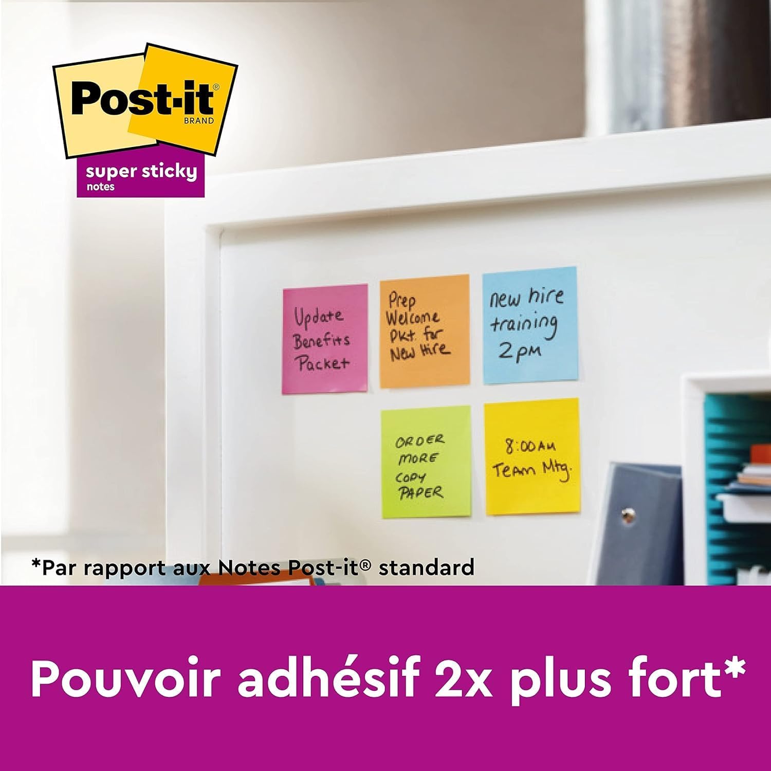 Detalle 2 de Post-it Notes Super Sticky 47,6 mm x 47,6 mm 12 blocs