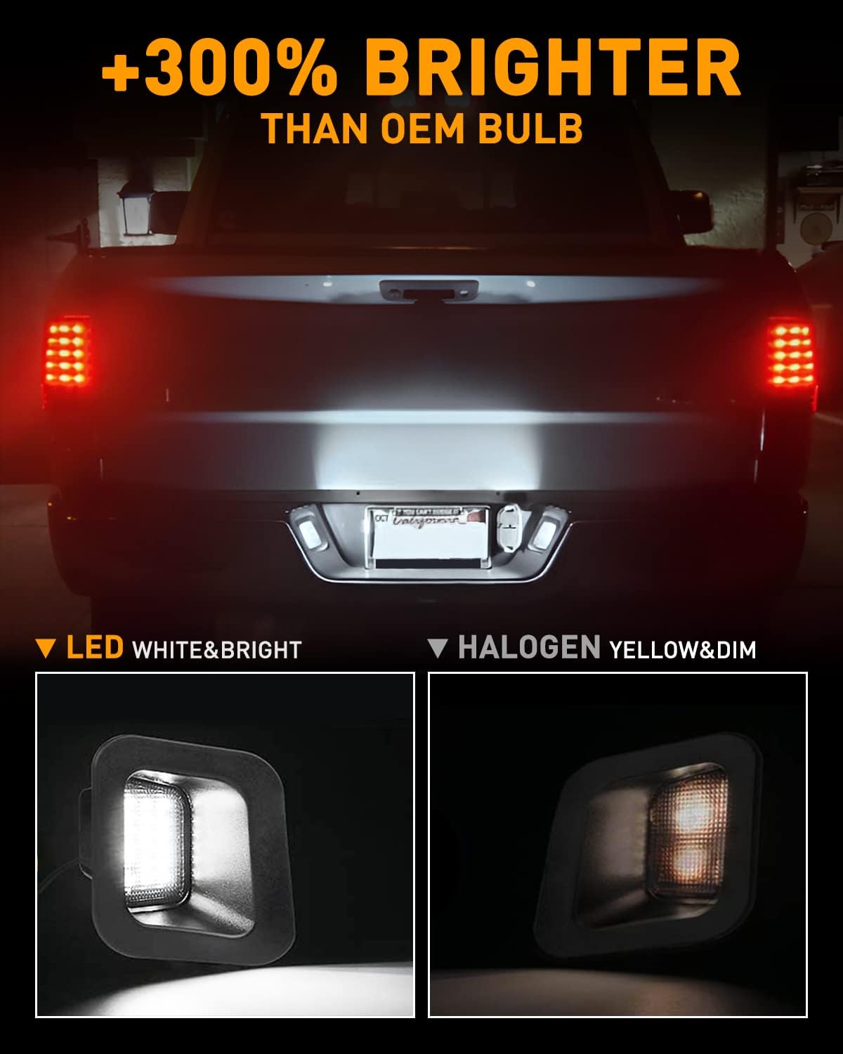 Thumbnail 1 de LESAUCE Full LED License Plate Light (Tag Light) 6000K Smoke Lens, Plug-and-Play Replacement for 2003-2018 Dodge Ram 1500/2500/3500 Pickup (2 PCS)