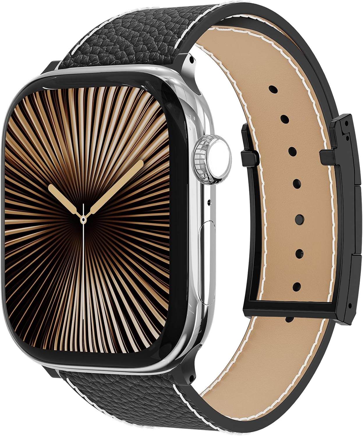 Thumbnail 1 de Leather Apple Watch strap 49mm magnetic buckle