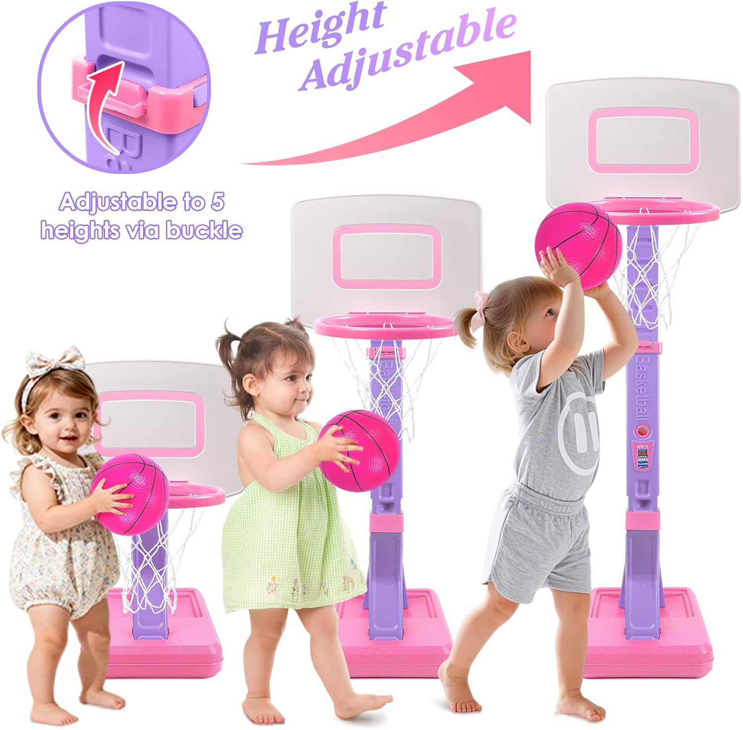 Thumbnail 4 de AOSPHYS Toddler Basketball Hoop: Height-Adjustable Indoor/Outdoor Toy for Ages 1–6