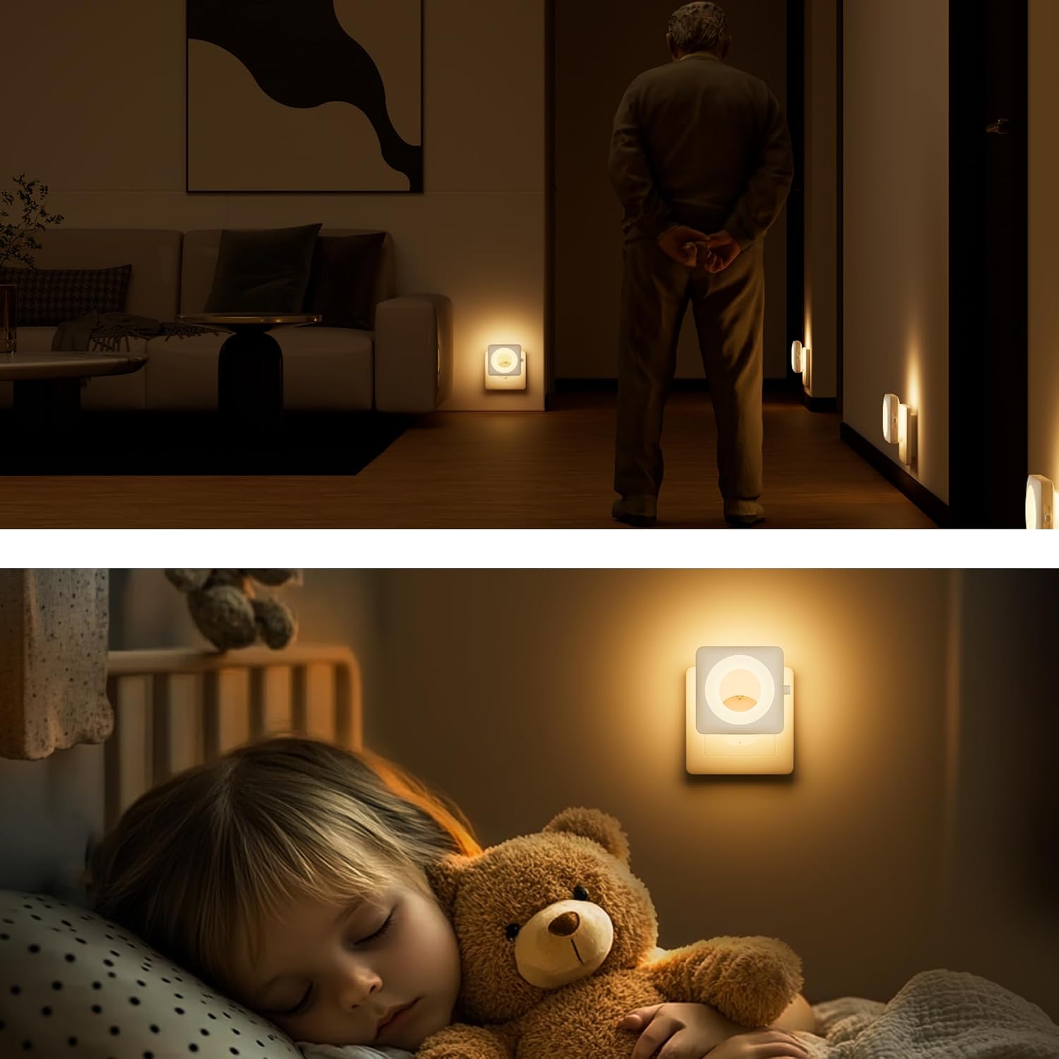 Detalle 2 de Nachtlicht Steckdose LED Nachtlicht Kinder Dimmbar mit Dämmerungssensor, 2700K Warmweißes Steckdosenlicht ,Baby Night Ligh Augenschonendes LED-Licht für Kinderzimmer, Bad, Schlafzimmer, Flur, Treppen
Nachtlicht Steckdose LED Nachtlicht Kinder Dimmba…