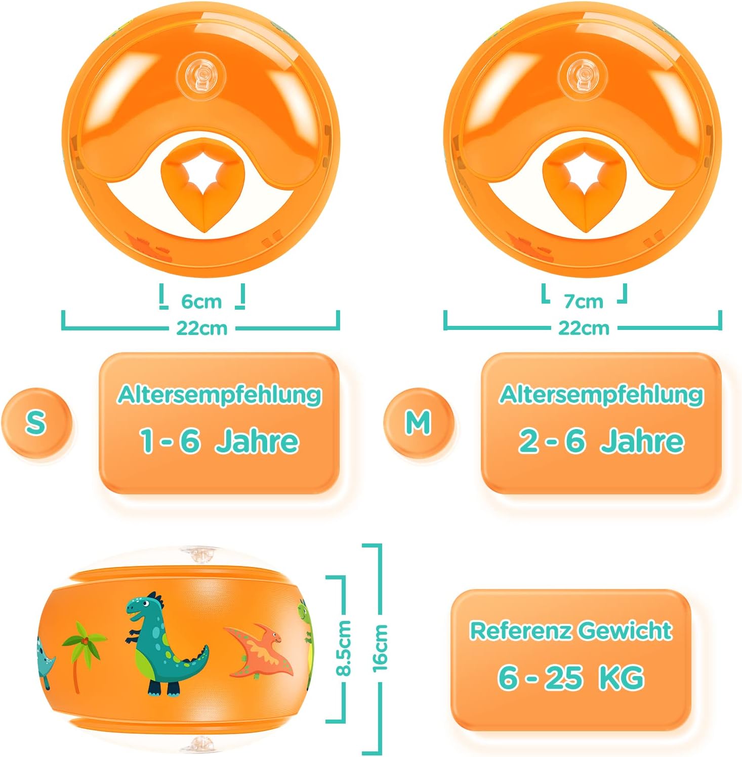 Detalle 2 de WEARXI Schwimmflügel ab 1 Jahr 5–25 kg