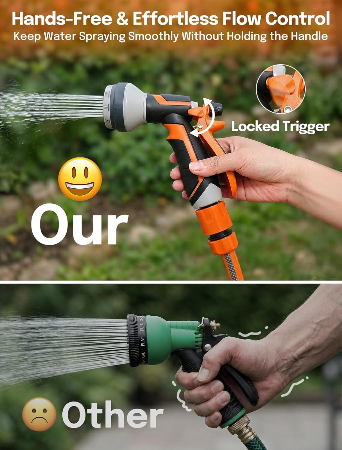 Detalle de Hose Pipe Spray Gun for Garden: 10 Pattern Nozzle with Thumb Control, Anti-Slip & High Pressure