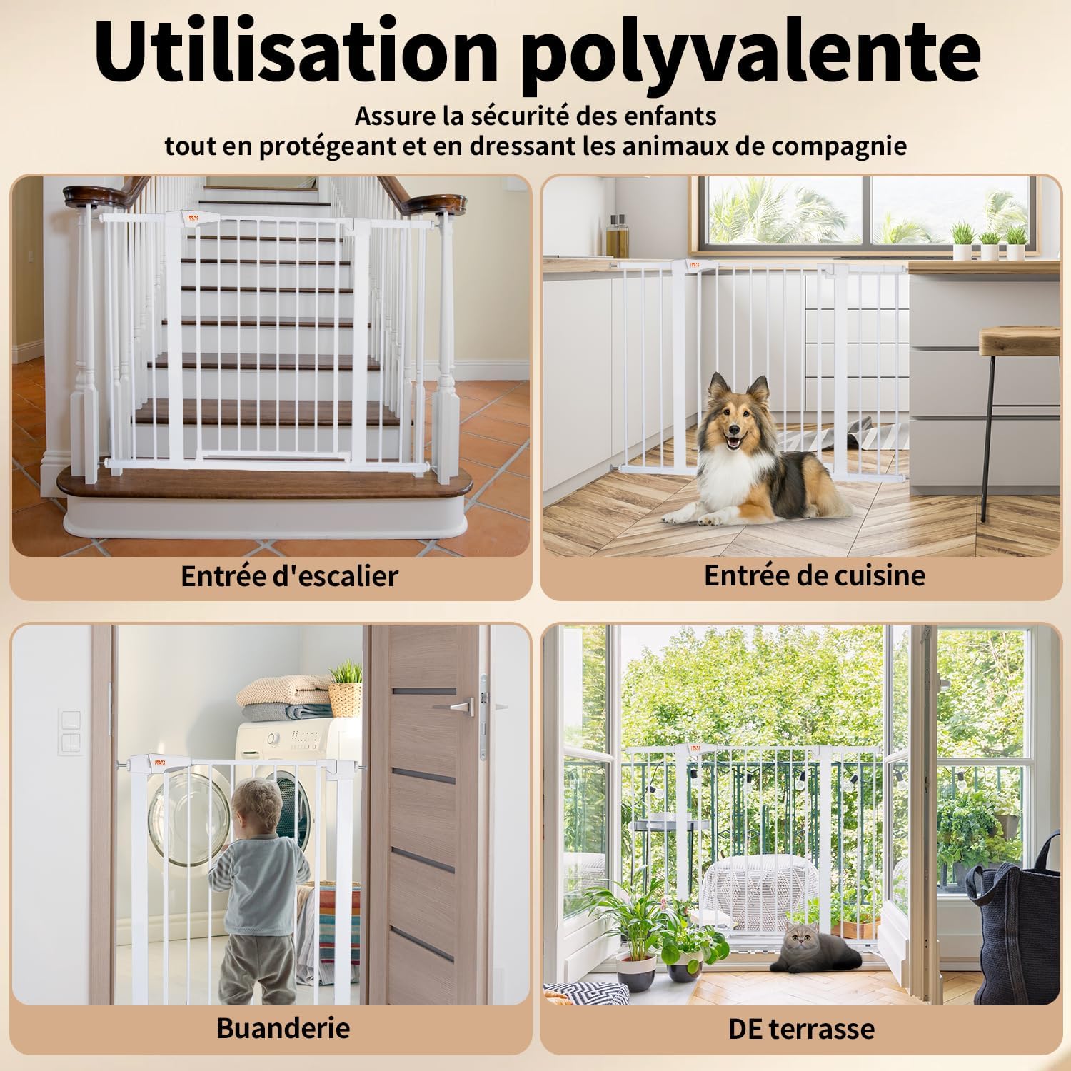 Thumbnail 2 de LAOYE Barrière sécurité 92 cm sans perçage