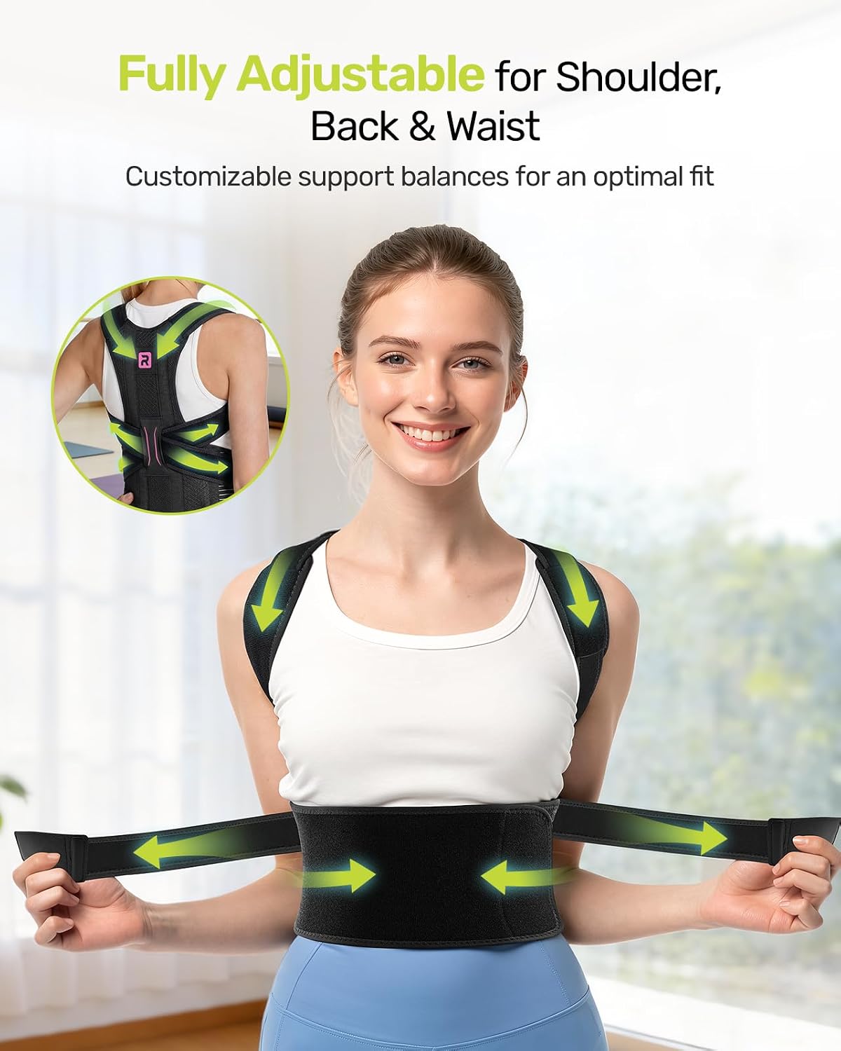 Thumbnail 3 de Rakiie Posture Corrector for Women and Men (Rose Red, M) with Upgraded Back Support