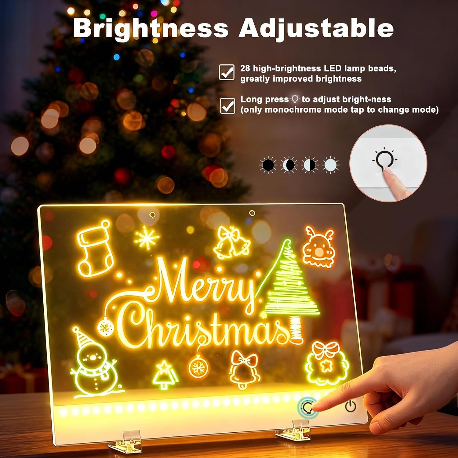 Detalle de momozzle LED Drawing Board, 7 Colors, 5 Light Modes, Rechargeable