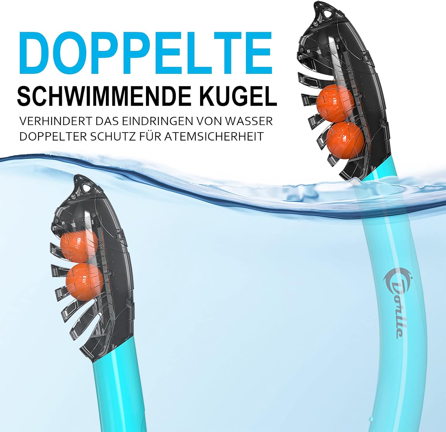 Thumbnail 3 de Dorlle Schnorchelset Panorama Schnorchelmaske 🏊
