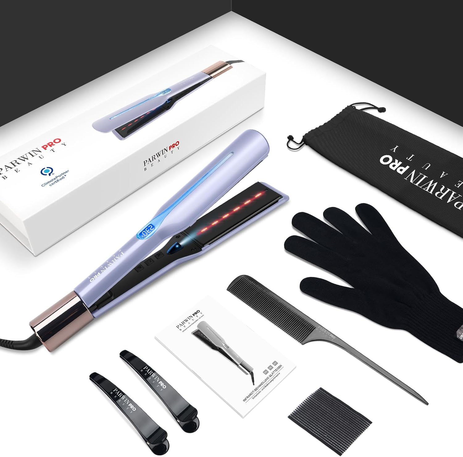 Thumbnail 6 de PARWIN PRO BEAUTY Infrarot-Ionen Haarglätter – 45 mm Breite, 14 Stufen, schützende Infrared- und Ionen-Technologie