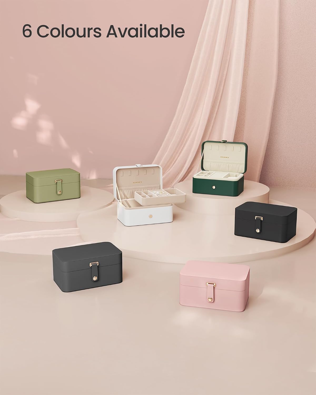 Thumbnail 6 de SONGMICS JBC166W01 travel jewellery box 11x16x8cm