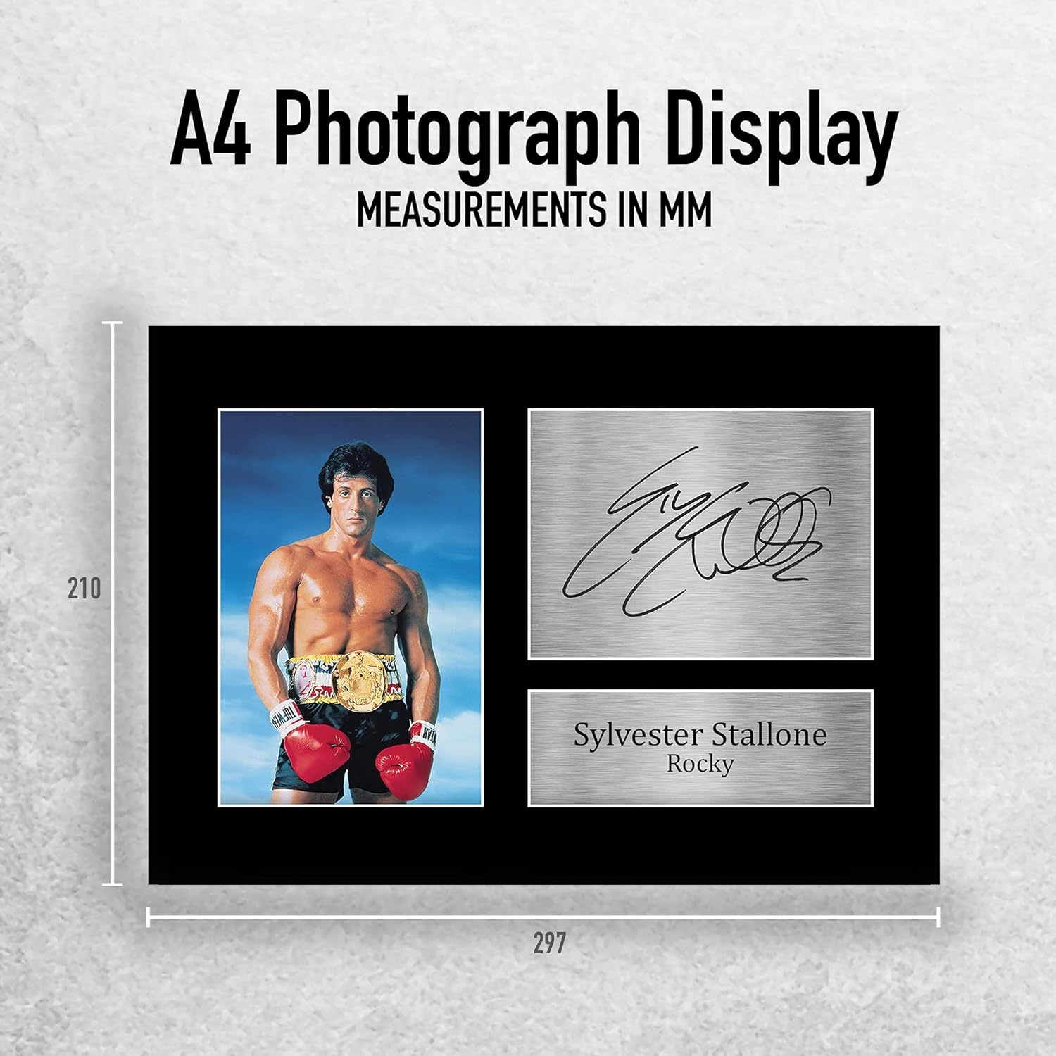 Thumbnail 1 de HWC Trading Sylvester Stallone “Rocky” A4 Signed Photo Print Gift Display (unframed)