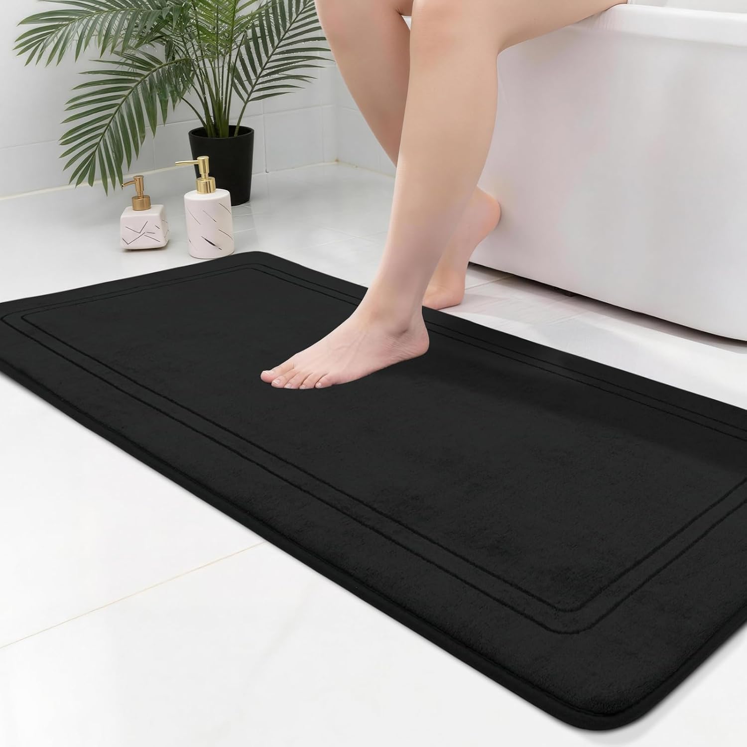 Thumbnail 2 de chakme Tapis de bain antidérapant noir 60x150 cm – douceur, absorption et sécurité