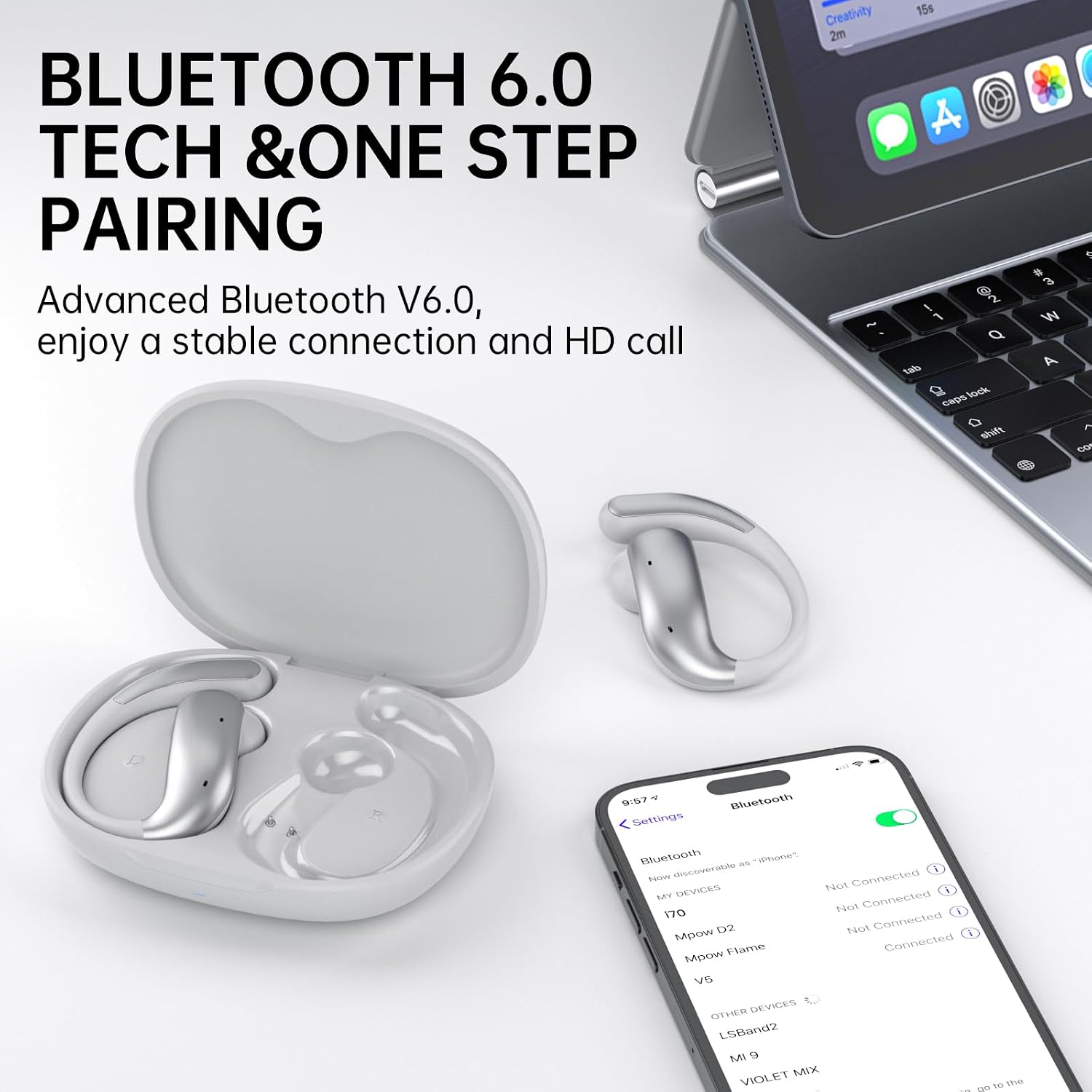Thumbnail 5 de TANALAZ i70 Open-Ear-Ohrhörer – Bluetooth 6.0, IPX5, leichter Komfort fürs Training