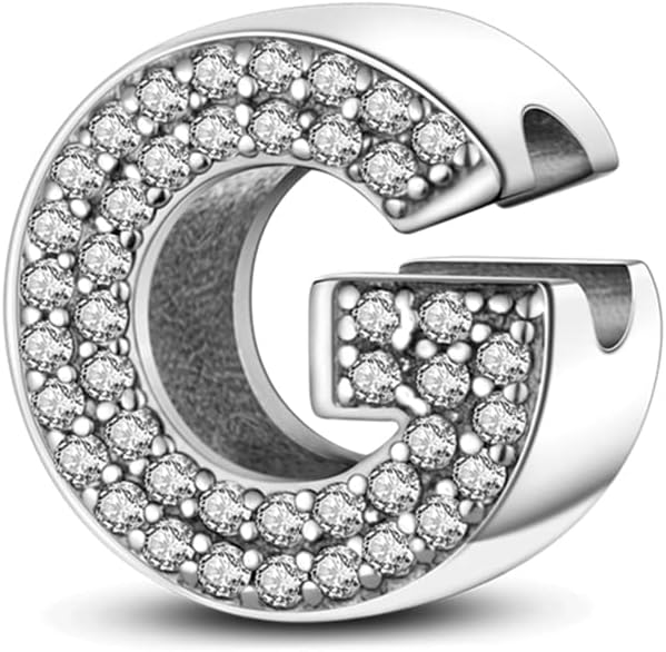 Thumbnail 6 de TINSLO Bead Charm in Argento Sterling 925 Lettere con Cubic Zirconia – Compatibile con Pandora e bracciali europei