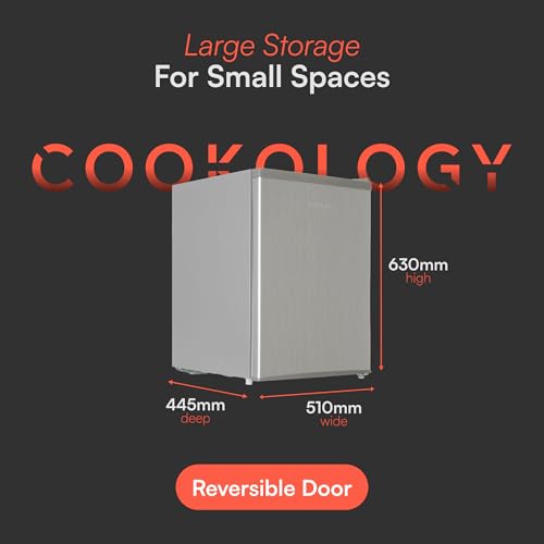 Detalle 2 de Cookology 67L Tabletop Mini Fridge - Adjustable Legs - Silver