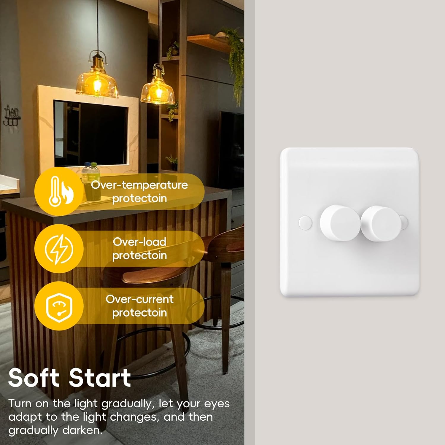 Thumbnail 6 de Trailing Edge Dimmer Switch 3-150W 2 Gang