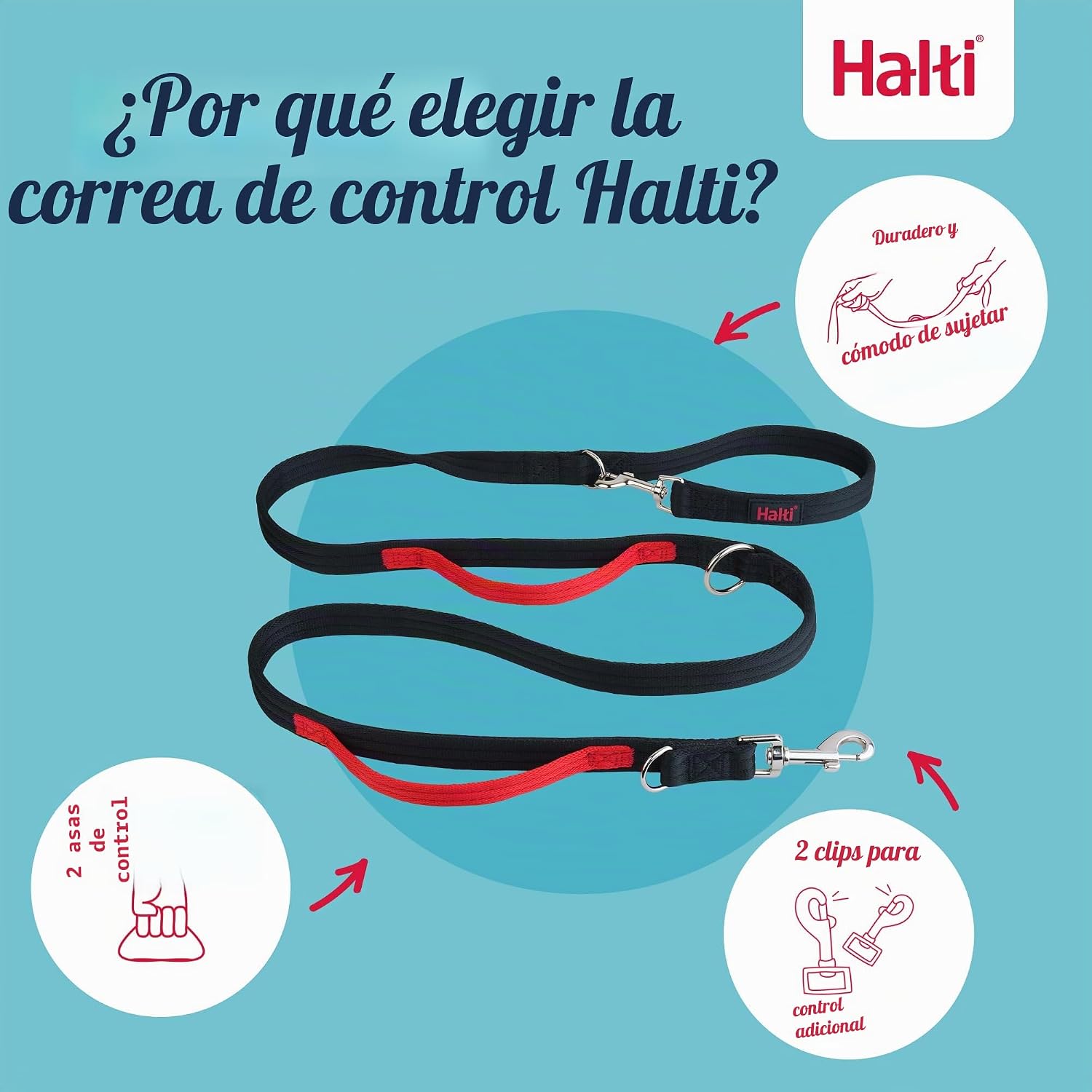 Detalle de Correa de Control para Perros Halti | 2 Metros