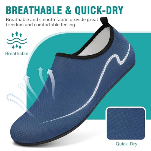 Detalle de Gitzing Water Shoes for Women and Men – Breathable Quick-Dry Aqua Socks (Dark Blue, UK 3.5 / EU 36)