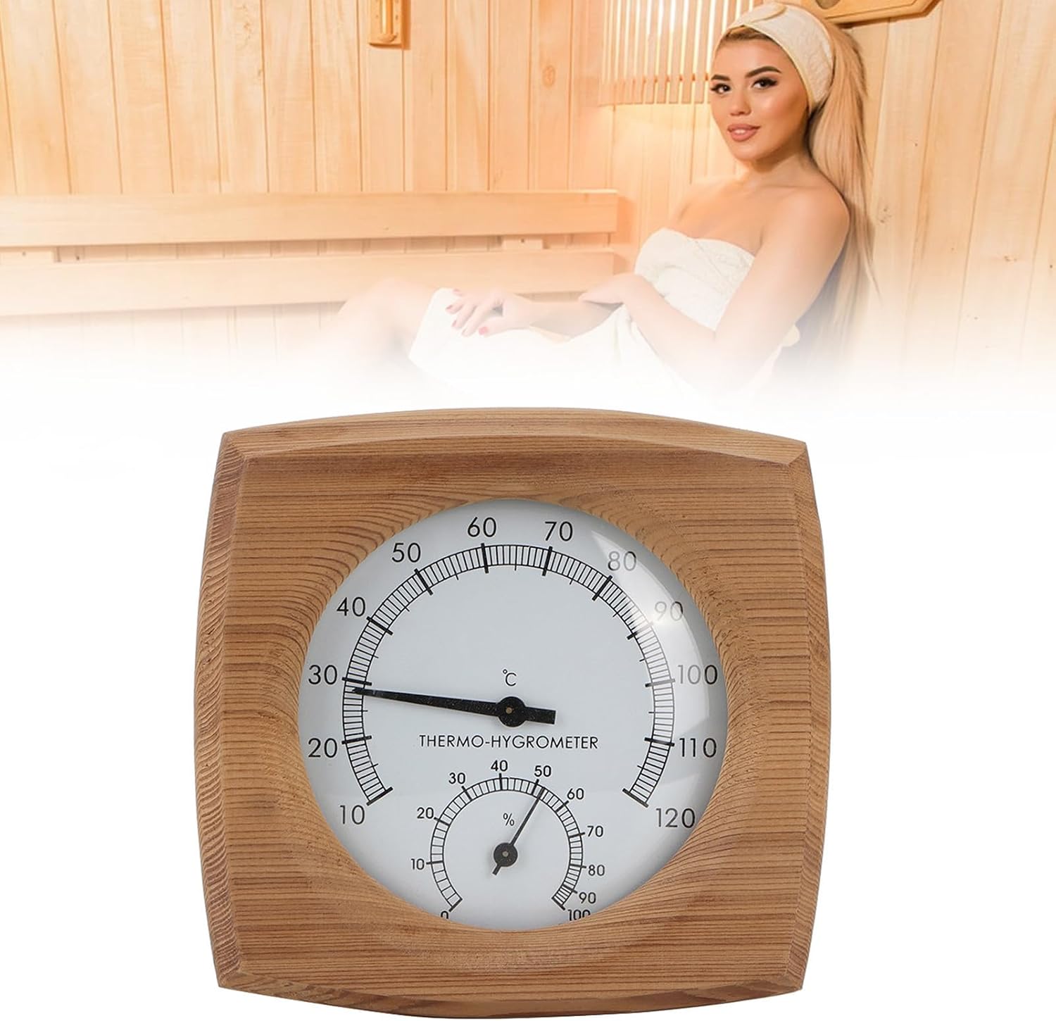 Thumbnail 6 de HEEPDD HEEPDDrkpgc0i43t bastutermometer och hygrometer i cederträ