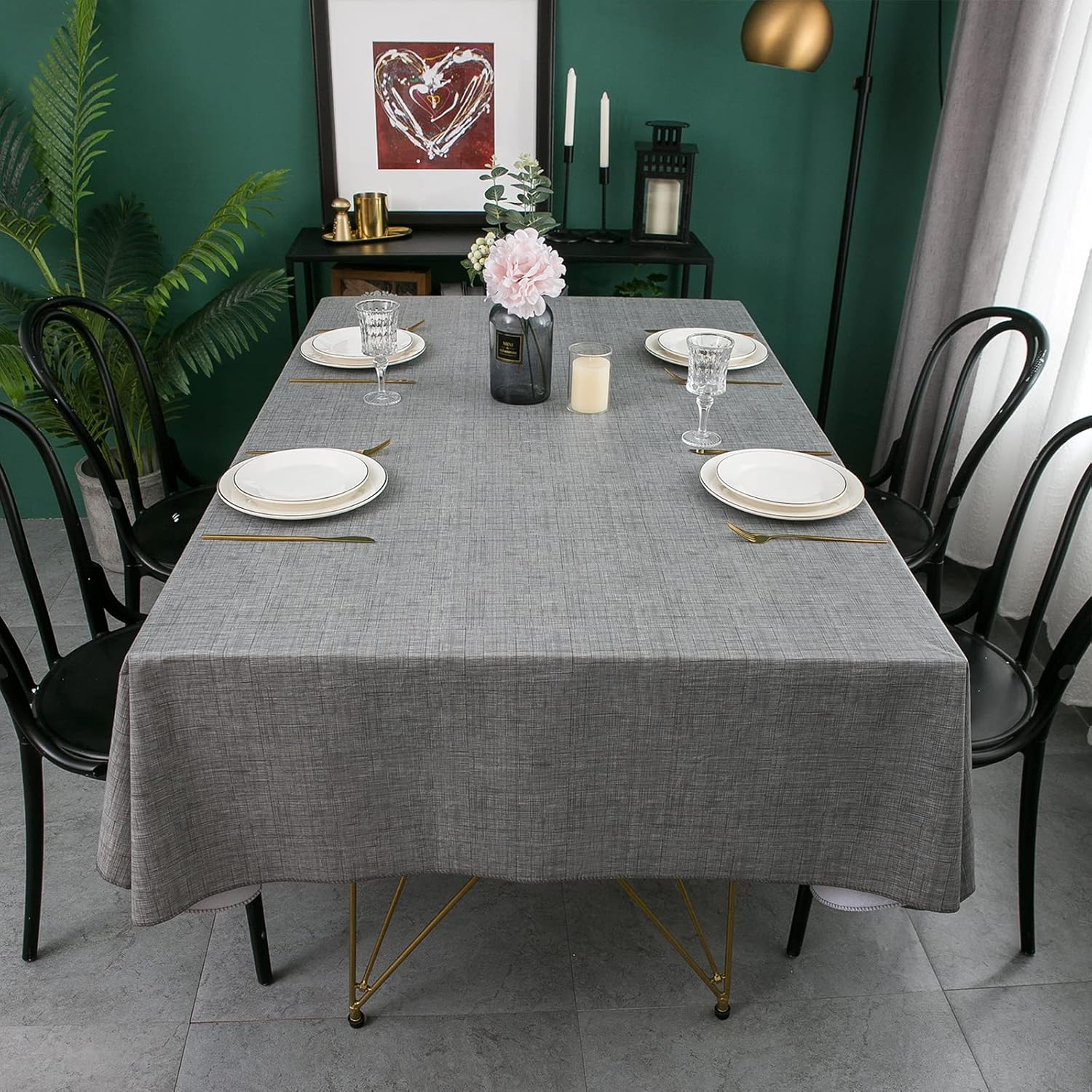 Detalle de LIBERECOO Vinyl Tablecloth, 60 x 84 Inch