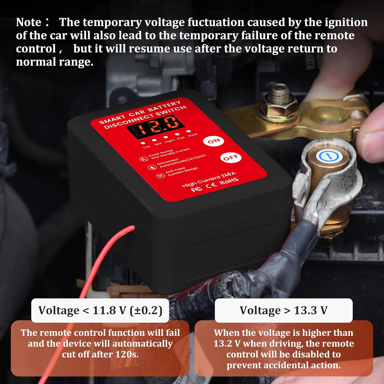 Detalle de Desconectador de Batería 12V 240A para coche