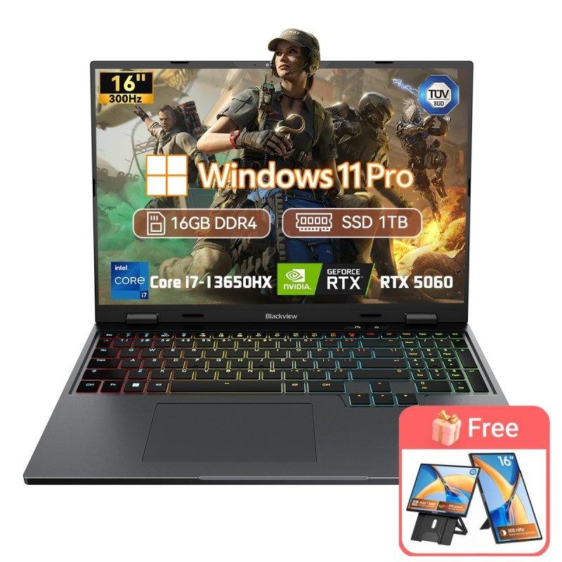 Detalle de Blackview GamiBook 16: portátil gaming con Intel i7-13650HX, RTX 5060 y 16 GB RAM