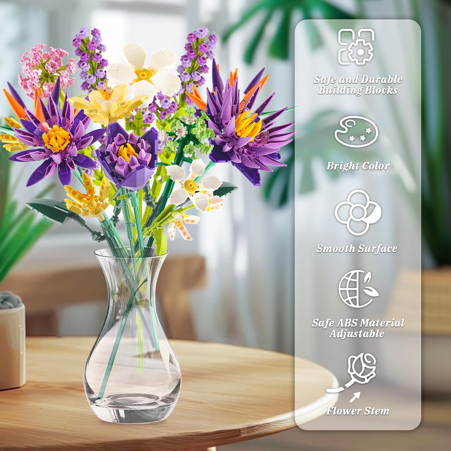 Thumbnail 2 de IKIDSUN Blumenstrauß Bausteine 891PCS