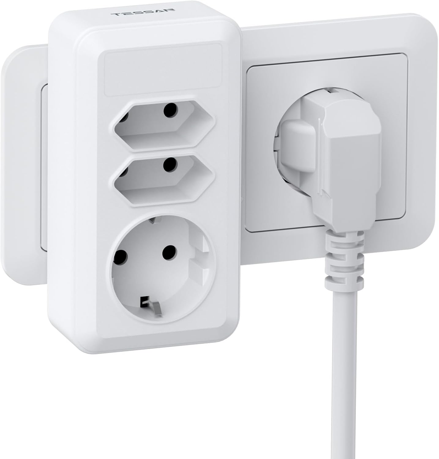Thumbnail 6 de TESSAN 7-i-1 vägguttag med 3 eluttag, 4 USB-portar och 4000 W