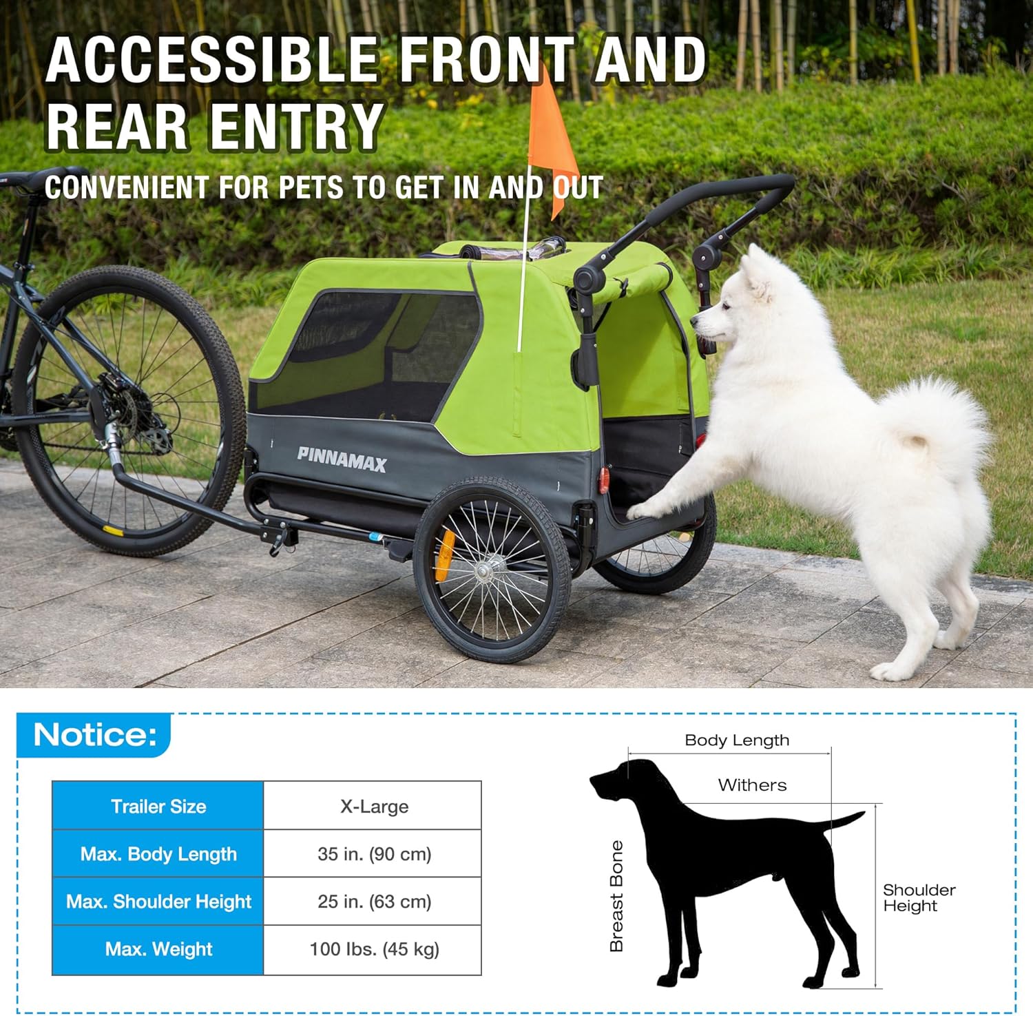 Thumbnail 5 de PINNAMAX Hundeanhänger für Fahrräder – 2-in-1 Haustierbuggy, bis 45 kg, universelle Fahrradkupplung