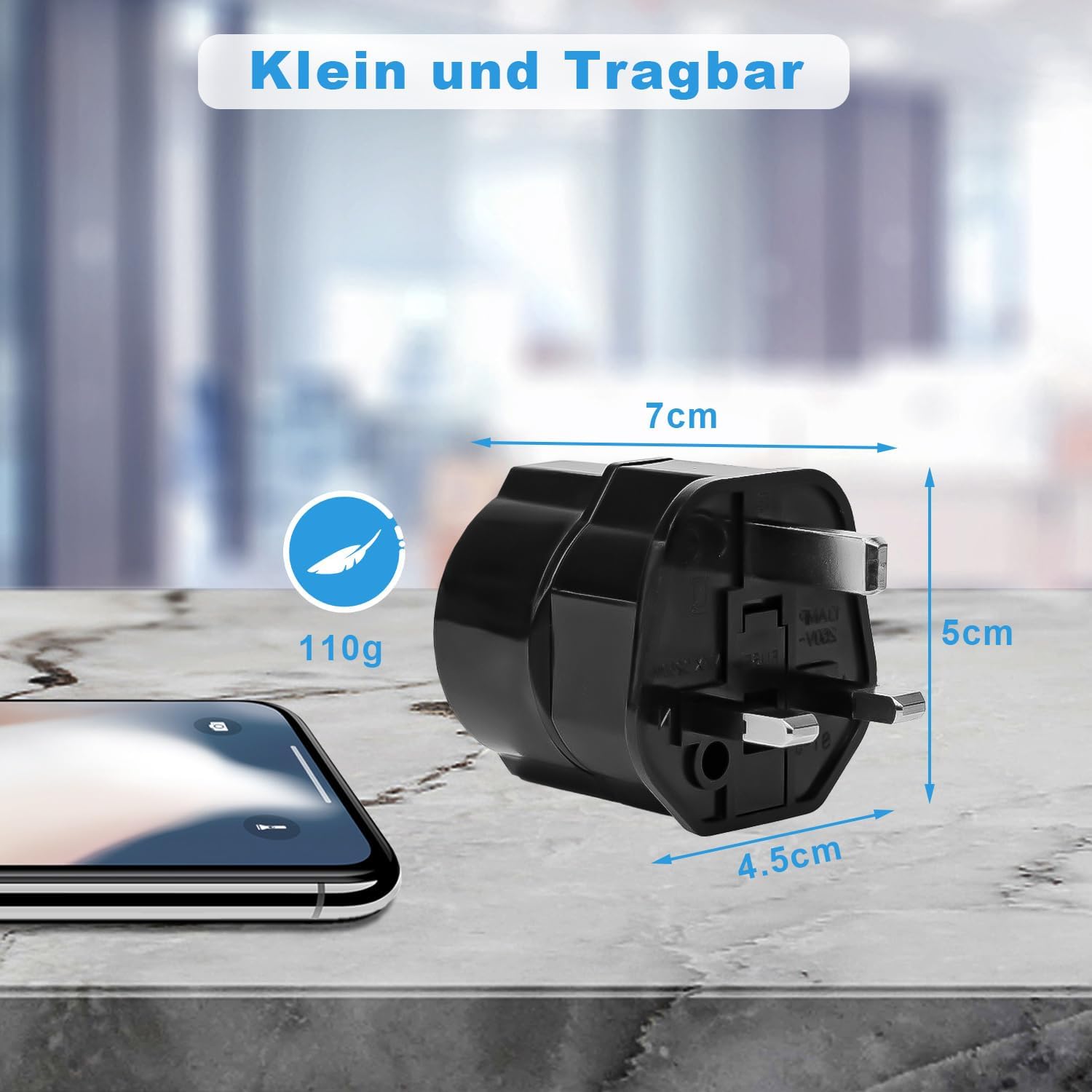 Thumbnail 2 de 2er Reiseadapter UK Steckdosenadapter Typ G für EU 🇬🇧🔌