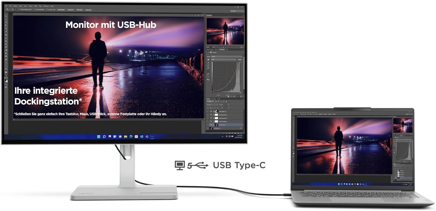 Detalle 2 de Lenovo L27h-4A 27" QHD Monitor 100Hz