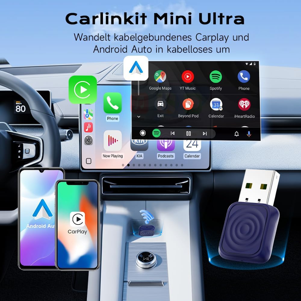 Detalle 2 de Carlinkit Mini Ultra Wireless Adapter für CarPlay