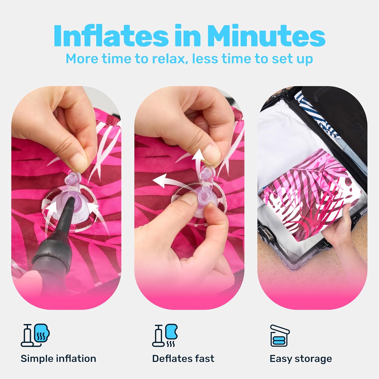 Thumbnail 6 de Sloosh aufblasbare Luftmatratze fürs Pool als 2er-Set: Pool-Nudeln / Schwimmstühle für Erwachsene in Tropical-Blatt-Optik