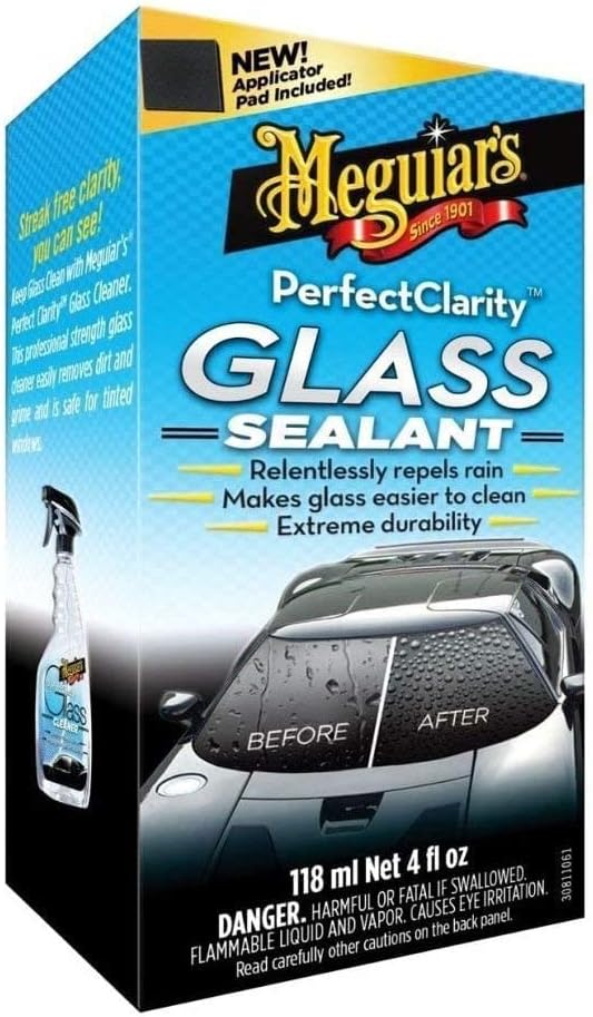 Detalle de Meguiar's G8408EU Polish Vitres et Pare-Brise – 236 ml, transparence restaurée des vitres marquées par le sel et les UV