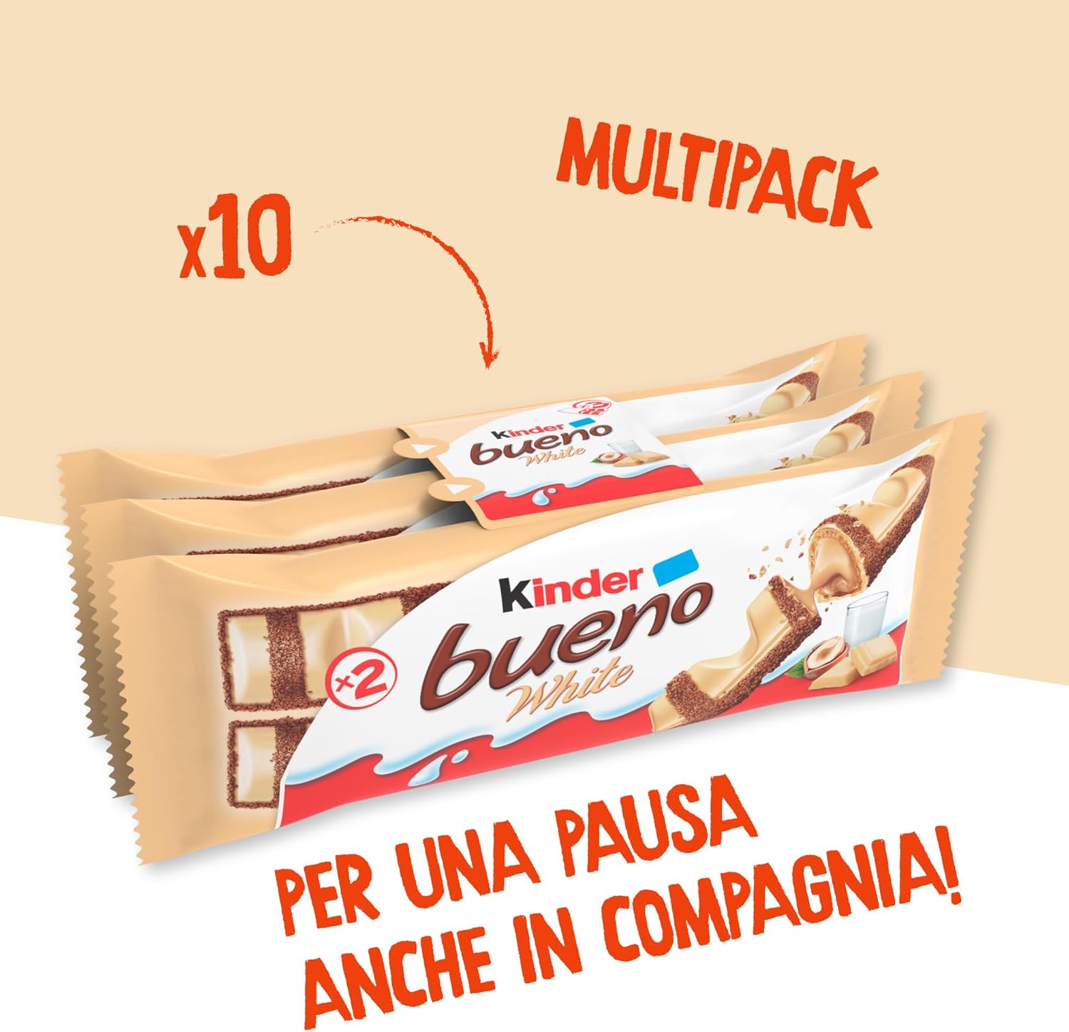 Thumbnail 3 de Kinder Bueno White – Snack al Cioccolato Bianco e Nocciole, confezione da 30