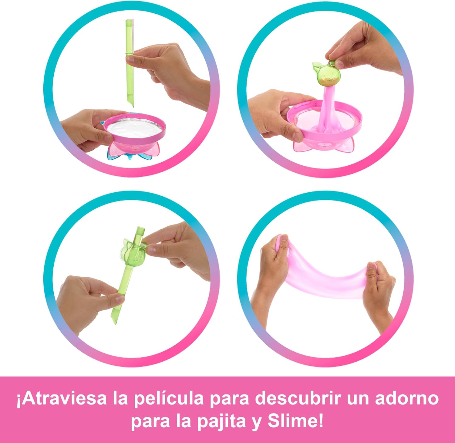 Detalle 2 de Barbie Pop Reveal Batidos Conejito Brillante 🐰 Muñeca y Sorpresas
