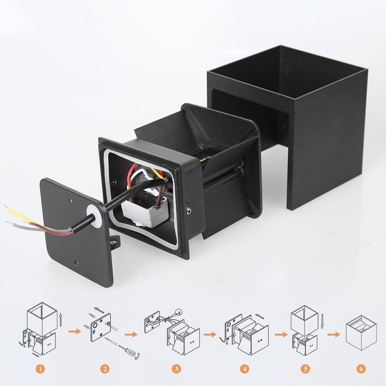 Detalle 2 de CANMEIJIA Aplique Pared Exterior 12W IP65 🌟 Luz Cálida 3000K