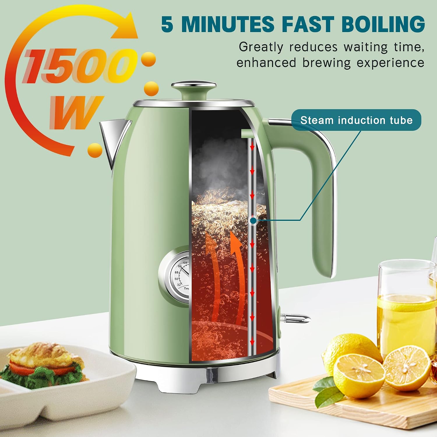Thumbnail 4 de SUSTEAS Electric Kettle 57oz Fast 1500W
