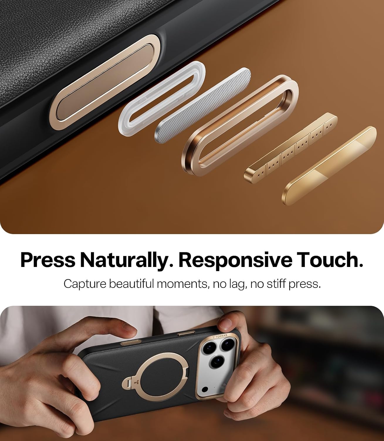 Thumbnail 6 de TORRAS Q3 VegSkin Case for iPhone 17 Pro with 360° Magnetic Stand