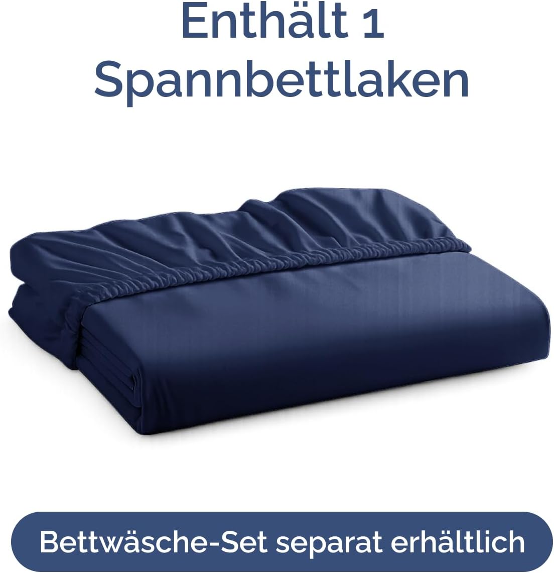 Detalle 2 de Spannbettlaken 200x200 cm Marineblau – extra tief bis 40 cm, Mikrofaser, knitterfrei & Oeko-TEX
