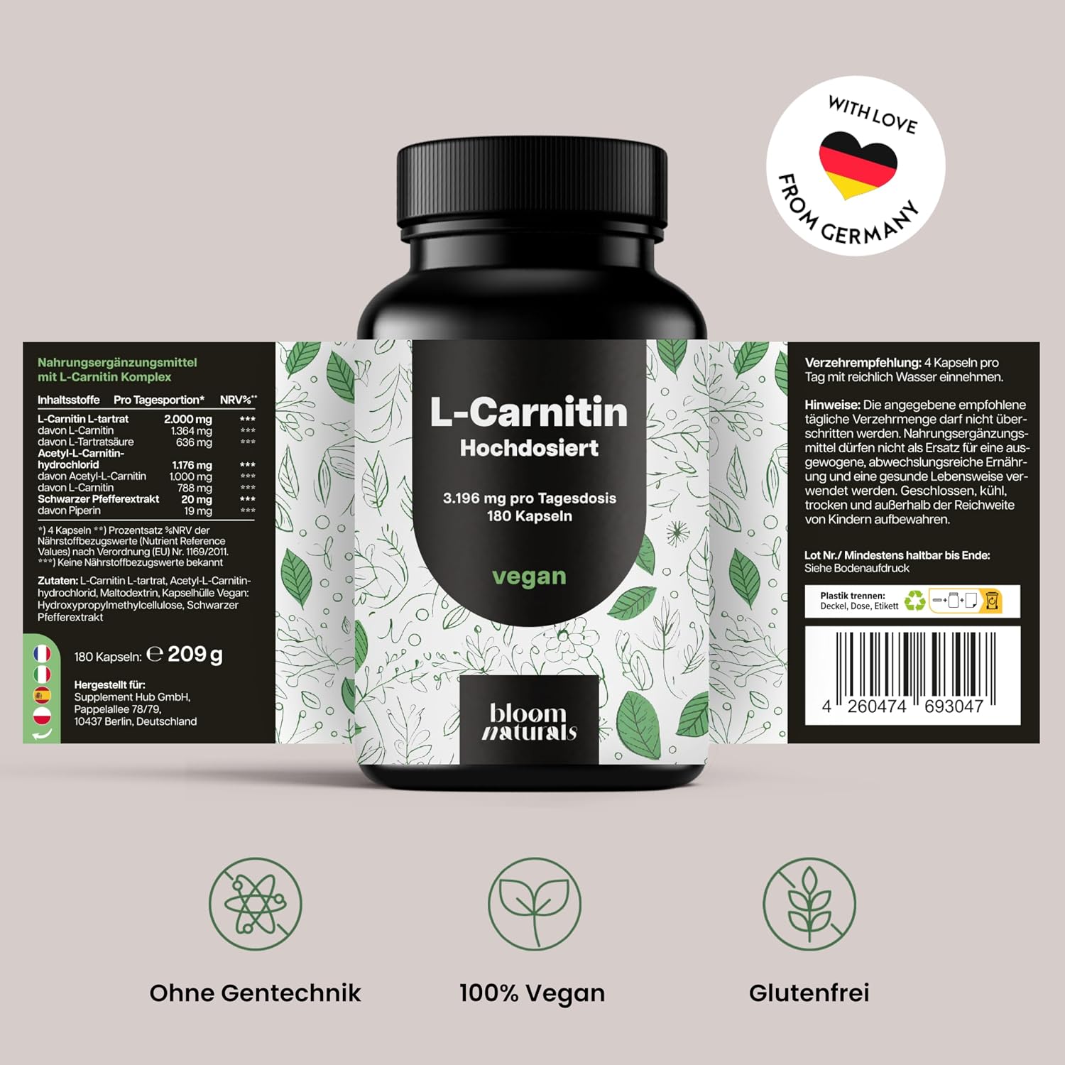 Thumbnail 6 de L-Carnitin Hochdosierte Kapseln 3196mg
