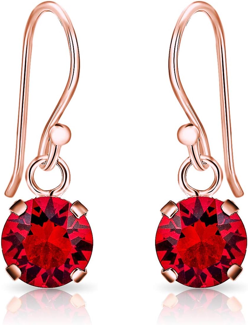 Thumbnail 4 de DTPSilver Damen Haken-Ohrringe aus 925 Sterling Silber rosévergoldet mit Swarovski Elements Kristallen – Ø 6 mm
