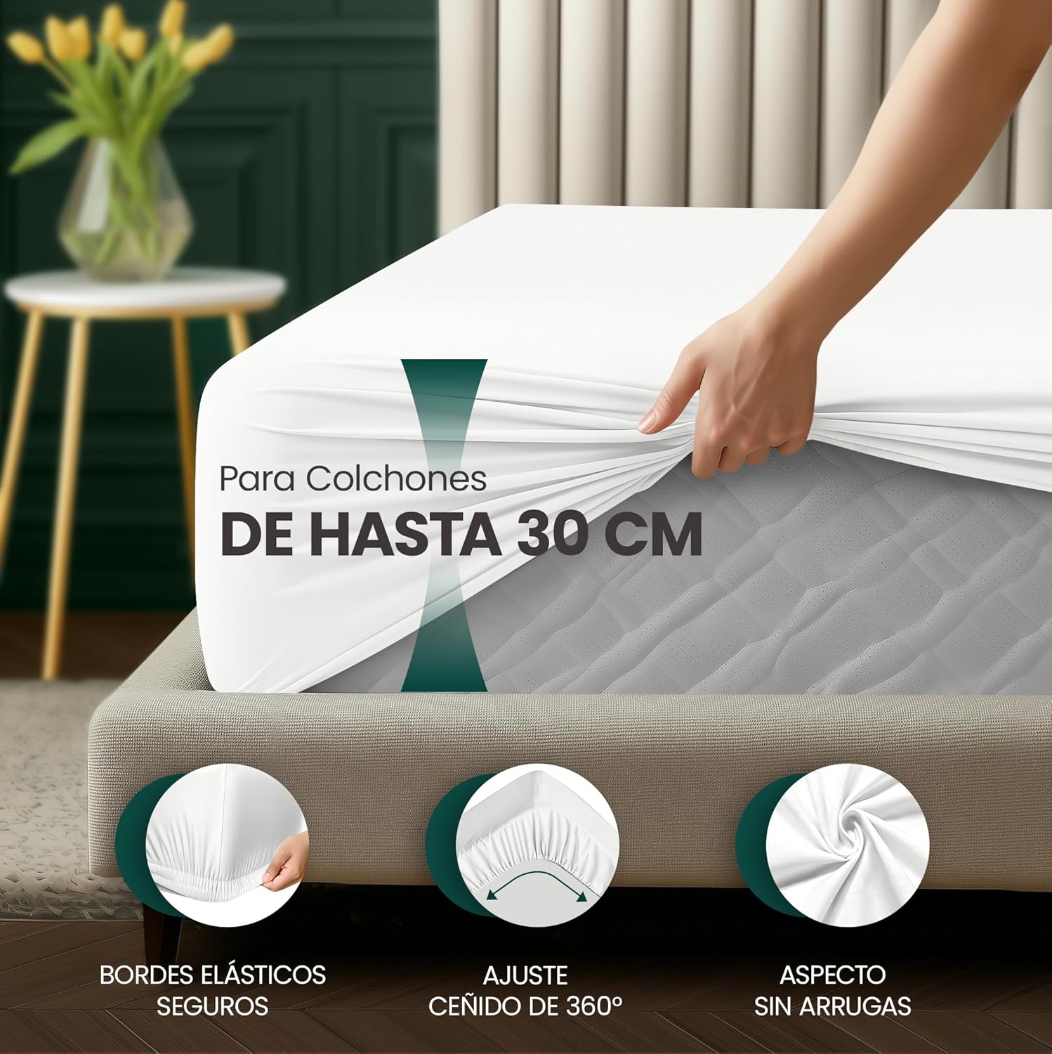Detalle 2 de Utopia Bedding Sabana Bajera 160x200x30 cm