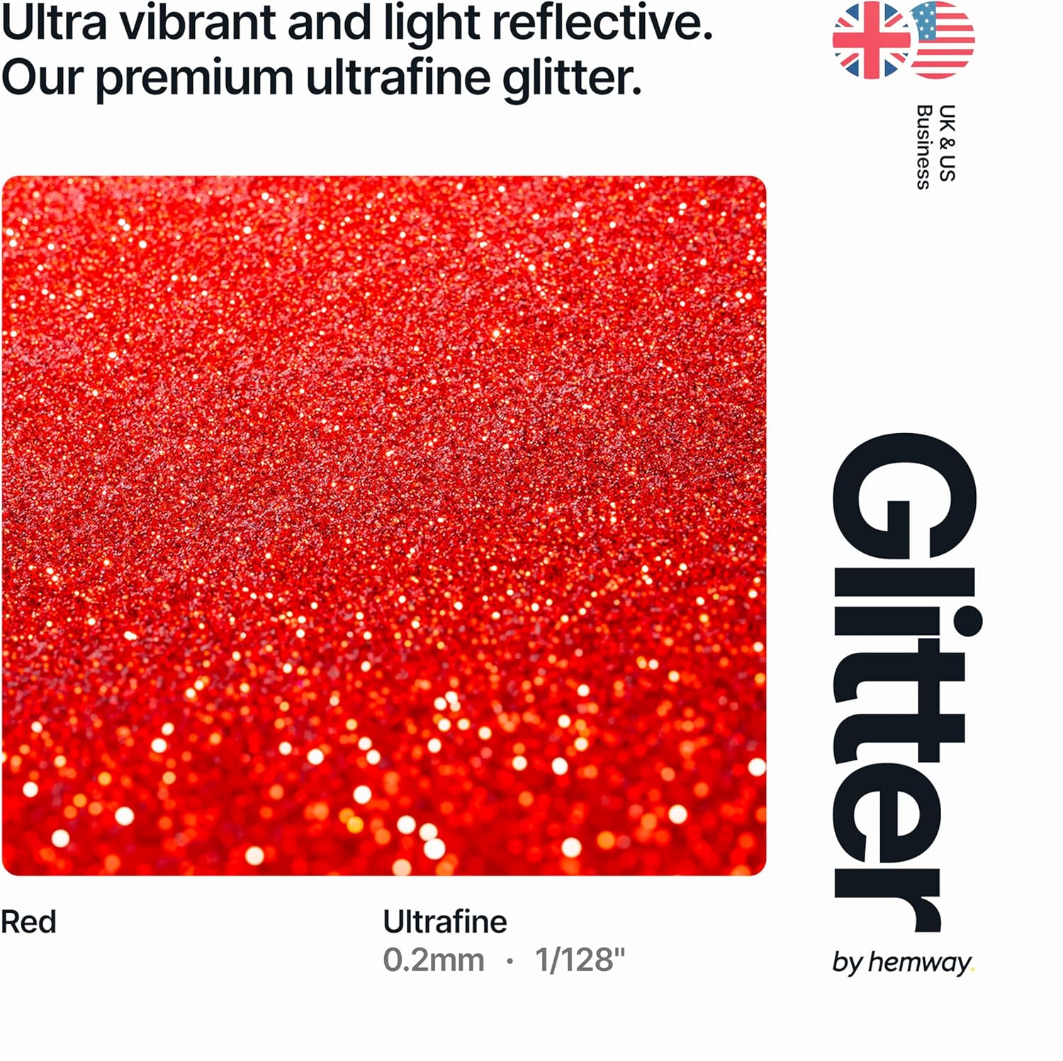 Thumbnail 1 de Hemway Ultra Sparkle Glitter Red 100g – multipurpose glitter for arts, makeup, nails & card making