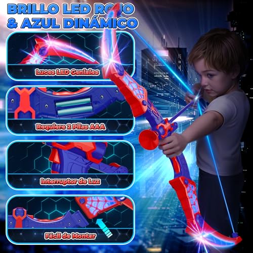 Detalle de Mirthigig ArcoFlecha LED Telaraña 8 flechas