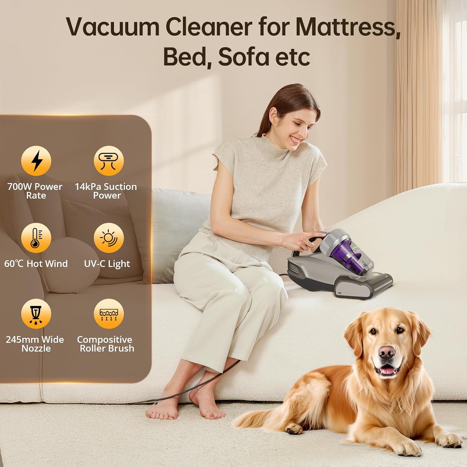 Detalle 2 de Jimmy JV35 Mattress Vacuum Cleaner 700W handheld vacuum 🧹